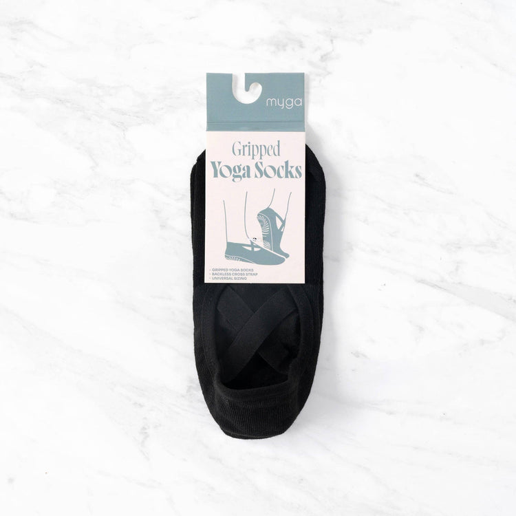 Chaussettes de Yoga Myga Gripped Noires: Gris